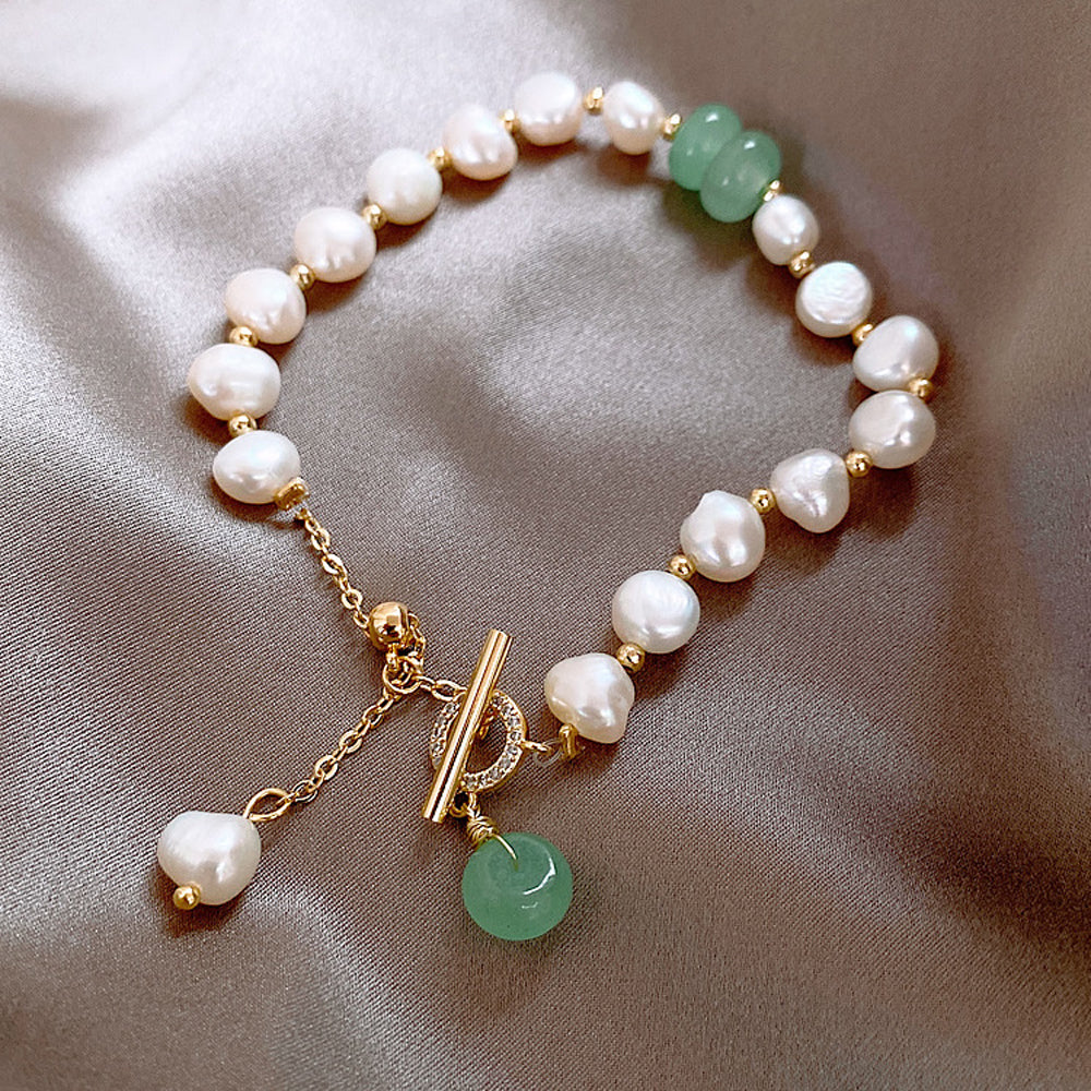Pearl and Jade Bracelet