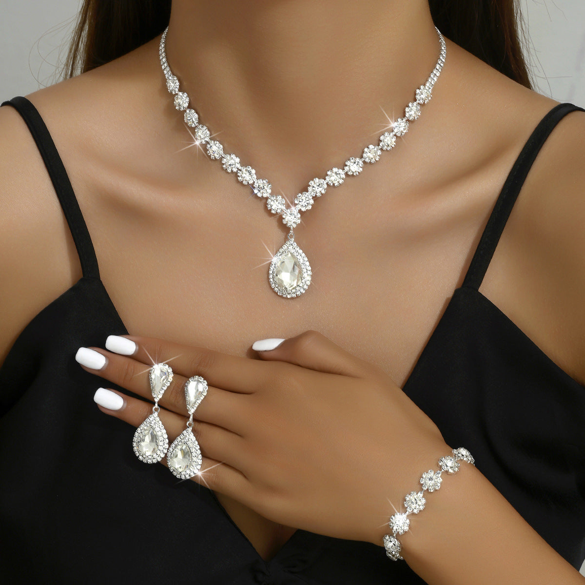 Tree Piece Zirconia Crystal Set