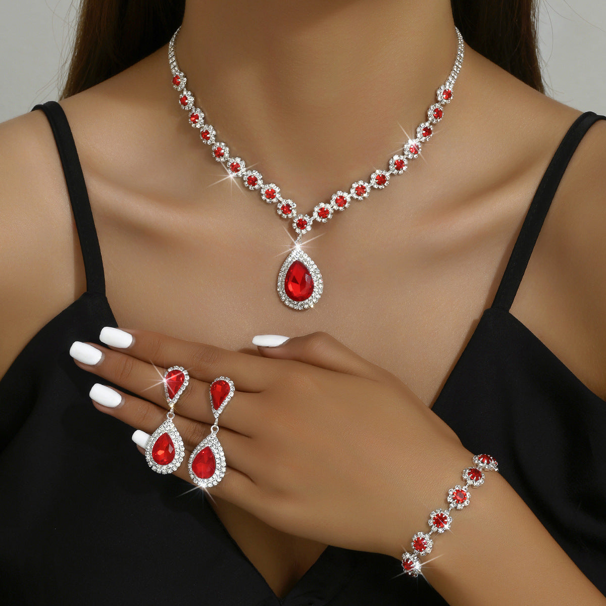 Tree Piece Zirconia Crystal Set